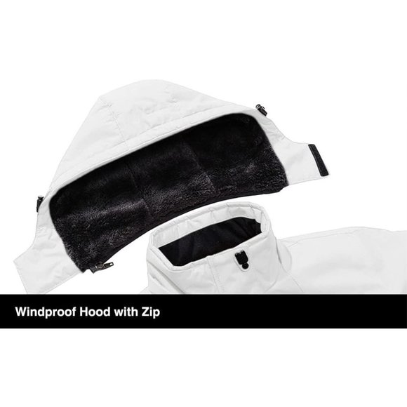 Magcomsen Men's Waterproof Fleece Lined Winter Coats Warm Snow Ski Jacket-White - Picture 2 of 7